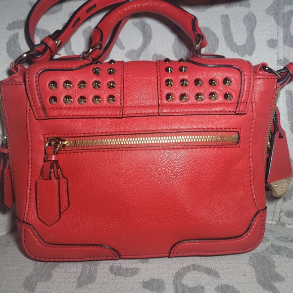 Rebecca Minkoff Elle Red Gold Mini Leather Stud - Picture 12 of 13